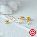 Set orecchini 3 misure in argento S925 placcato oro 18k