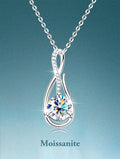 Collana argento S925 1ct Moissanite placcata oro bianco 18k