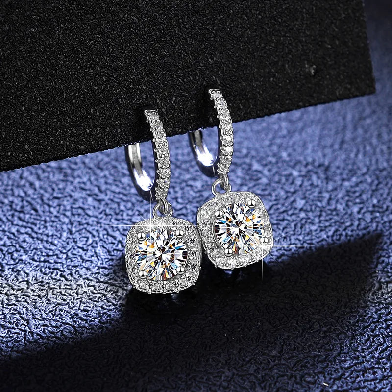 Orecchini Argento S925 pietra Moissanite
