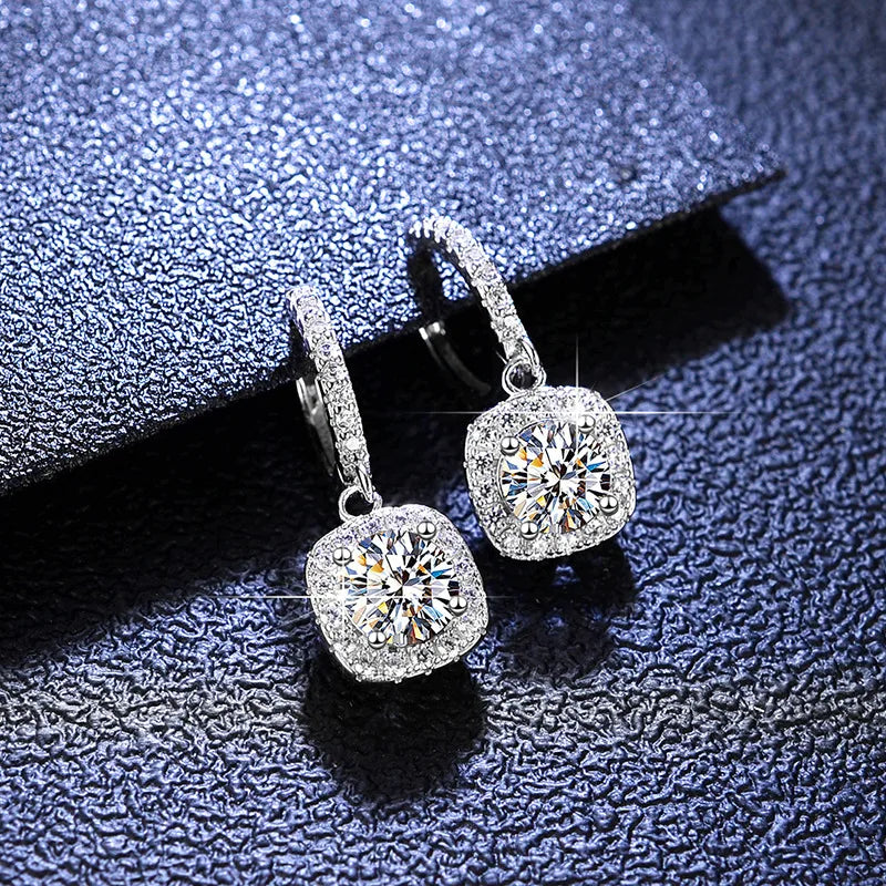 Orecchini Argento S925 pietra Moissanite