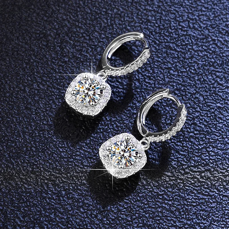Orecchini Argento S925 pietra Moissanite