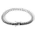 Bracciale tennis 8 pollici in argento sterling 925 e zirconi placcato oro bianco 18k