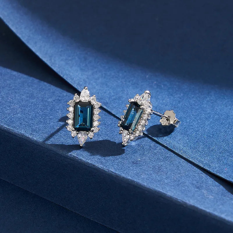 Orecchini argento sterling 925 placcati oro bianco 18k