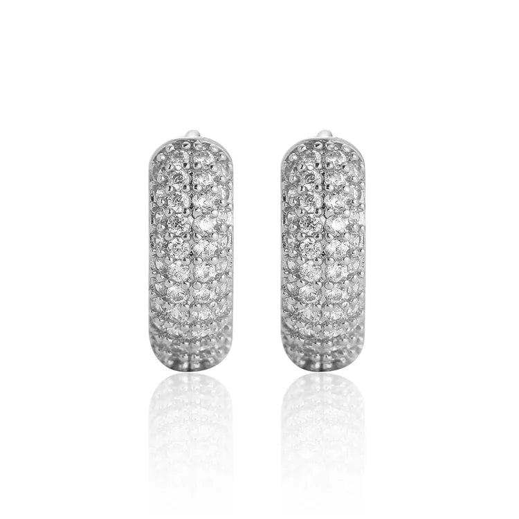 Orecchini a cerchio zirconi placcato Argento 925