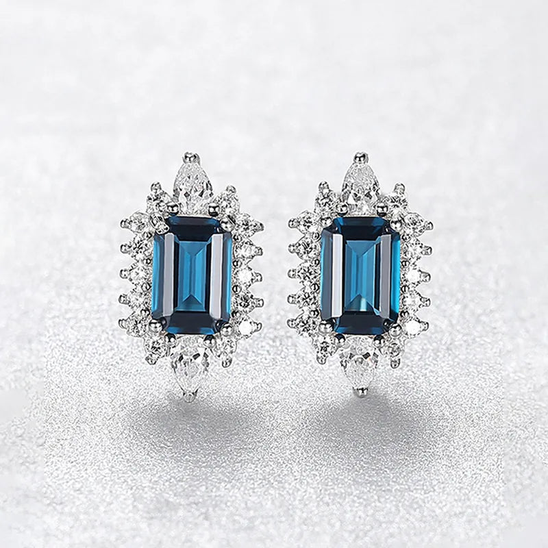 Orecchini argento sterling 925 placcati oro bianco 18k