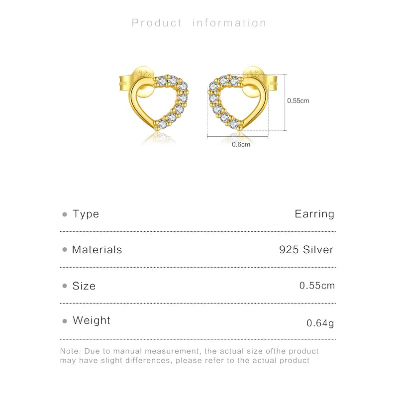 Orecchini in argento sterling 925 zirconi placcato oro 18k