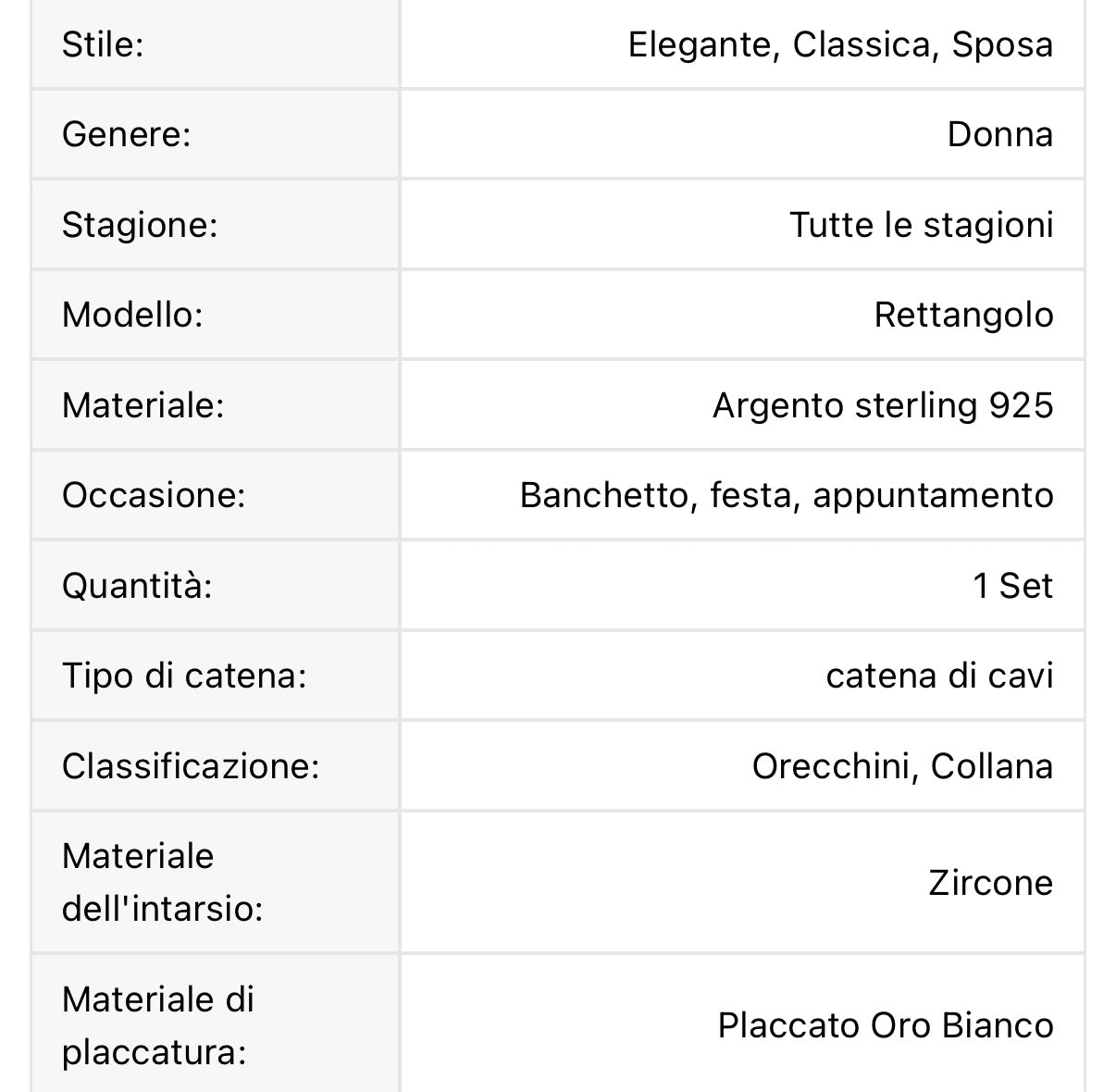 MIDNIGHT ICE Collana in argento sterling 925 placcata oro bianco 18k