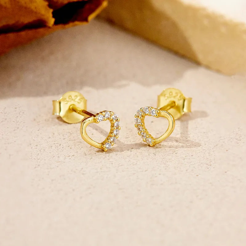 Orecchini in argento sterling 925 zirconi placcato oro 18k