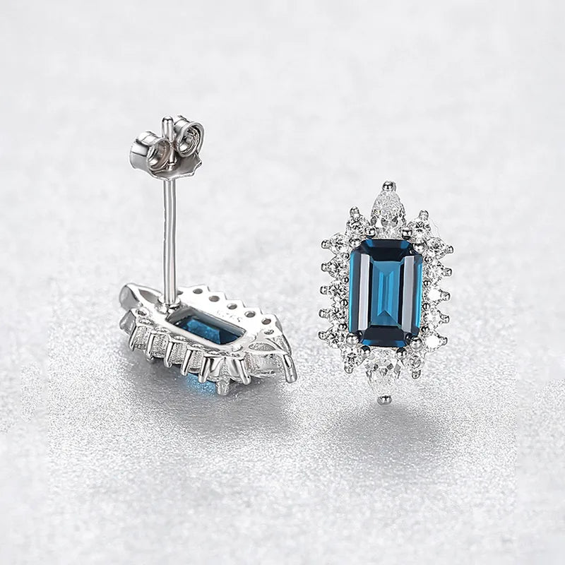 Set collana+orecchini in argento sterling 925 placcata oro bianco 18k