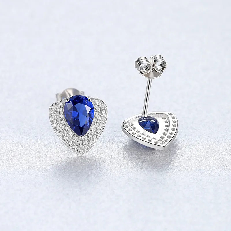 Set collana+orecchini in argento sterling 925 placcata oro bianco 18k