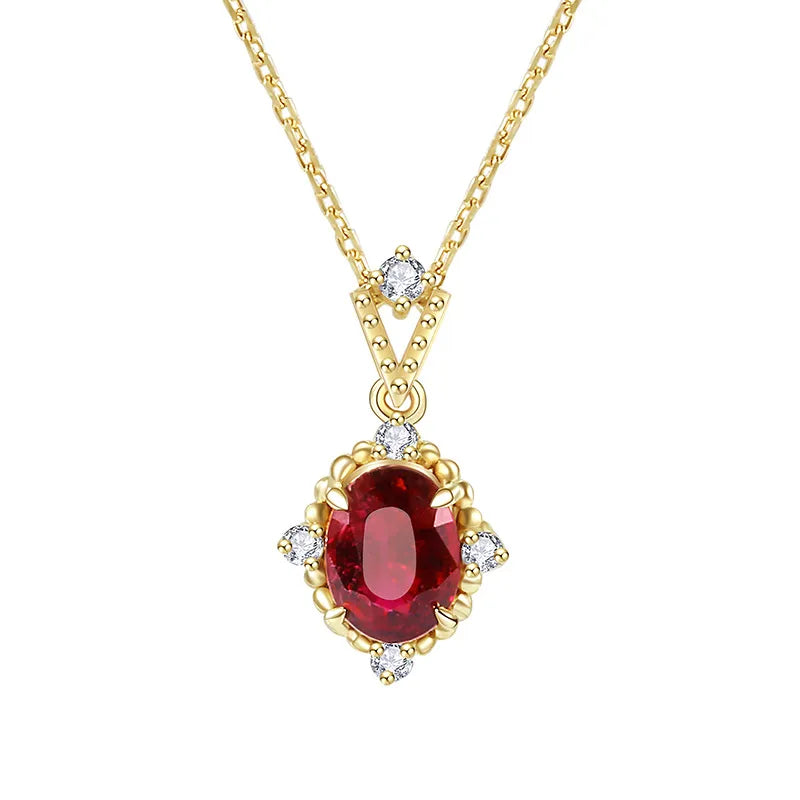 RED DESIRE Collana argento S925 rubini e zirconi placcato oro 18k