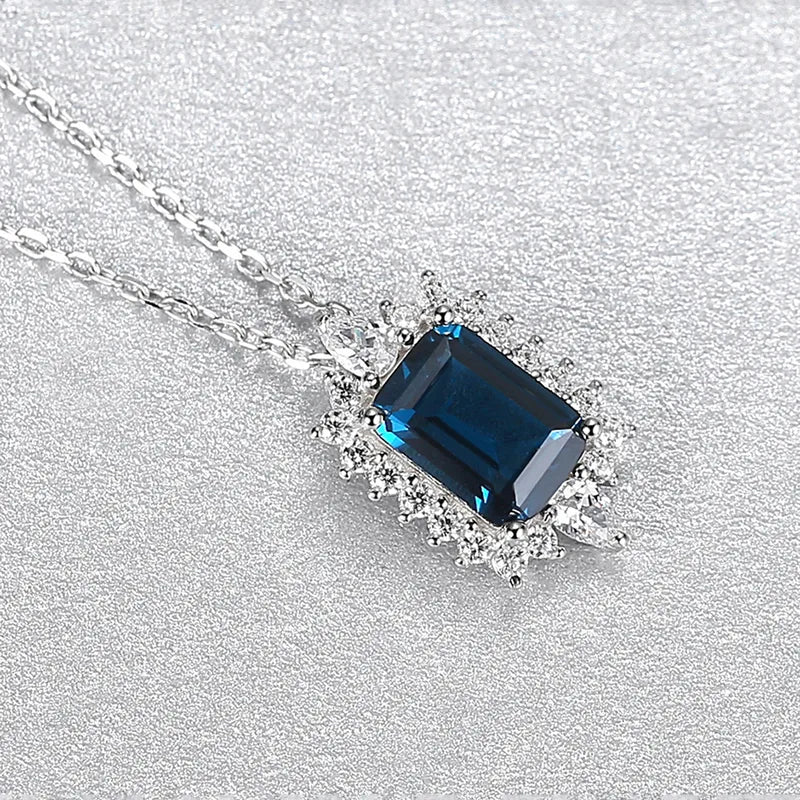 MIDNIGHT ICE Collana in argento sterling 925 placcata oro bianco 18k