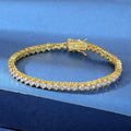 Bracciale 3mm unisex Tennis Argento S925 zirconi placcato oro 18k