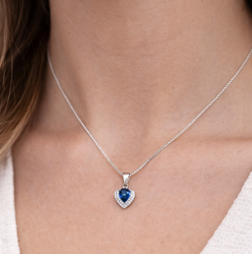 Collana in argento sterling 925 placcata oro bianco 18k